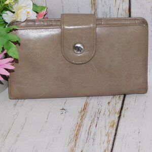 HOBO  "Danette" Bi Fold Leather Clutch Tab Wallet- ASH
